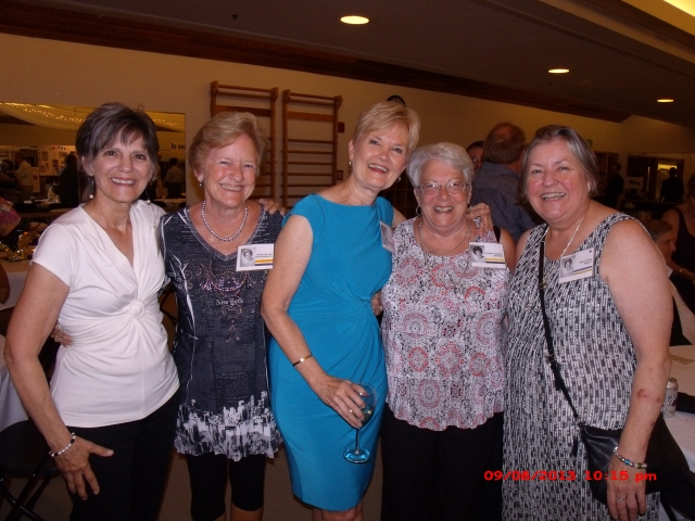The Wonderful 50th Reunion evening!  We had a wonderful time, as it shows on our faces.  Included here are Barb Gilbertson, Marilyn Else, Cathie Erickson, Patty Russell and Nancy Tank.